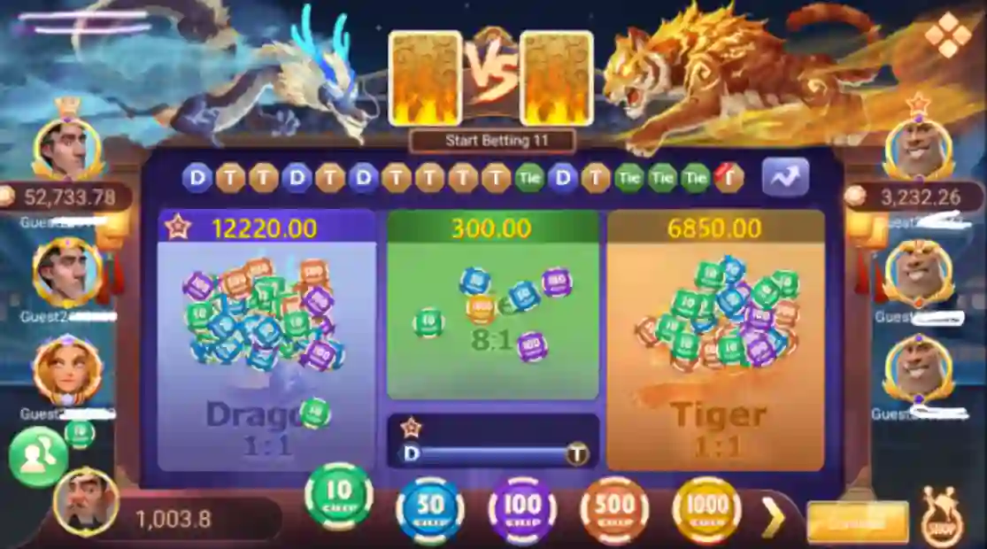 Teen Patti Fun Dragon Vs Tiger Game